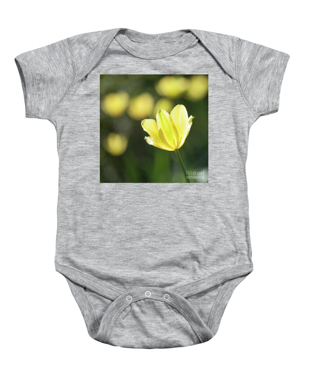 Flower Baby Onesie featuring the photograph Yellow tulips #9 by Kati Finell