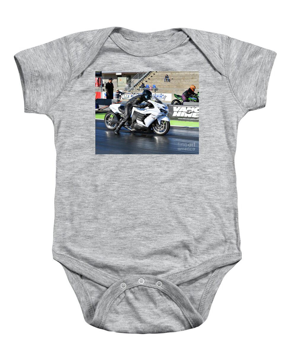 Motorcycle Baby Onesie featuring the photograph Mancup SGMP 2017 by JT #98 by Jack Norton