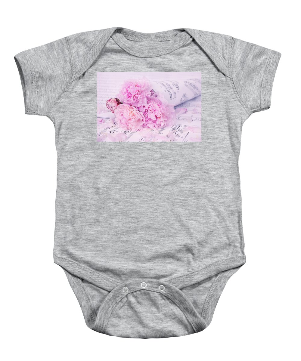 Peony Baby Onesie featuring the photograph A Cappella by Iryna Goodall