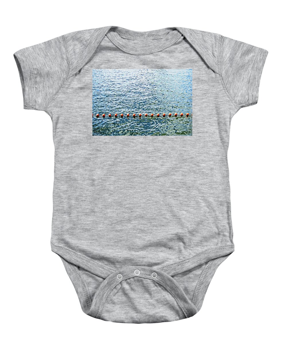 A Baby Onesie featuring the photograph A Line To Cross by Tinto Designs