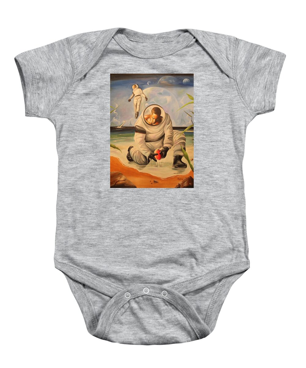 Black Art Baby Onesie featuring the painting A New Beginning? by Henry Blackmon