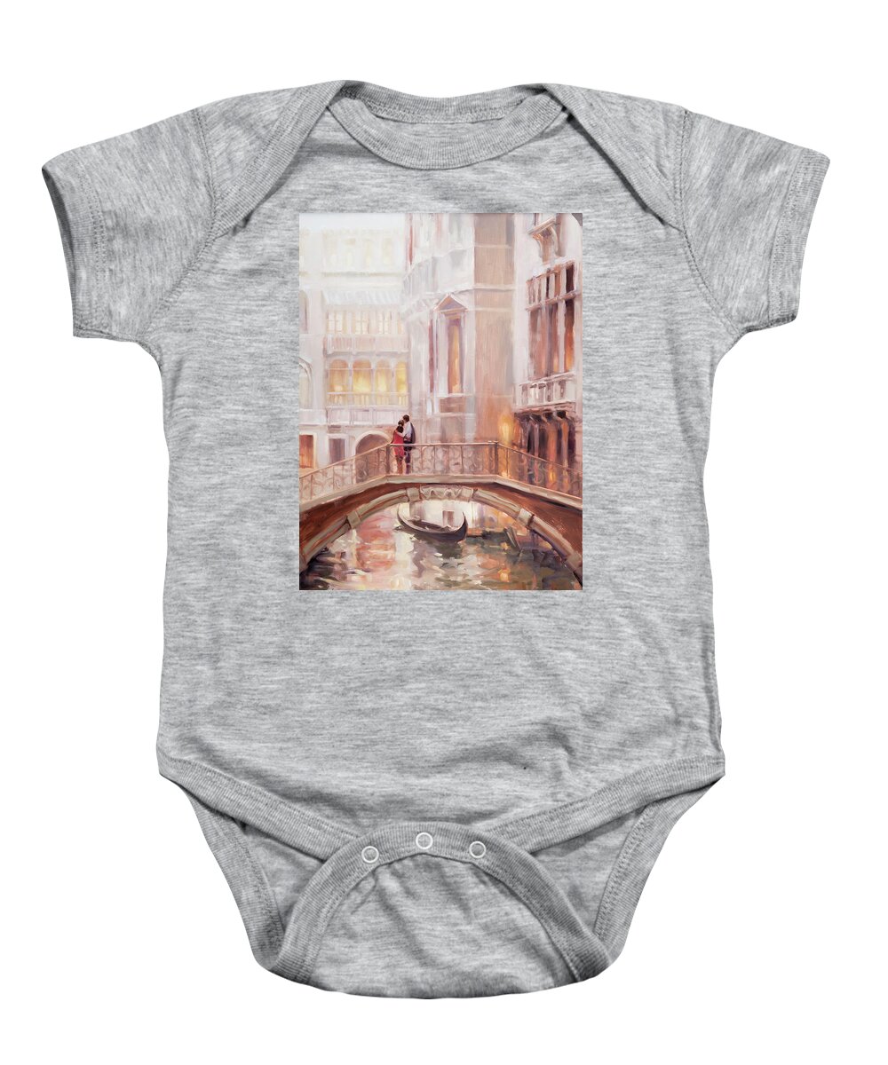 Romantic Baby Onesie featuring the painting A Perfect Afternoon in Venice by Steve Henderson