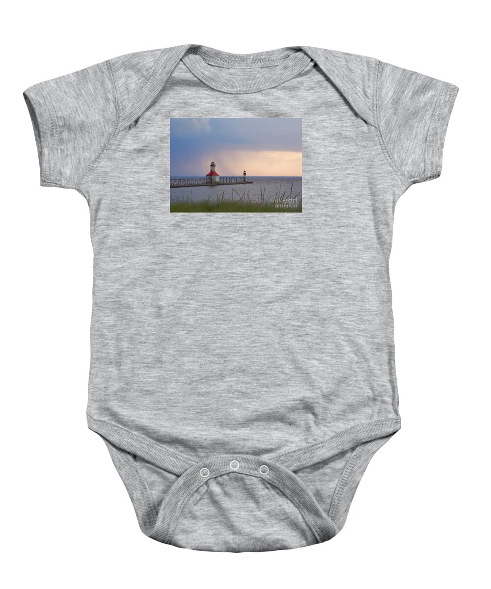 Lighthouses Baby Onesie featuring the photograph A Quiet Wonder by Ann Horn