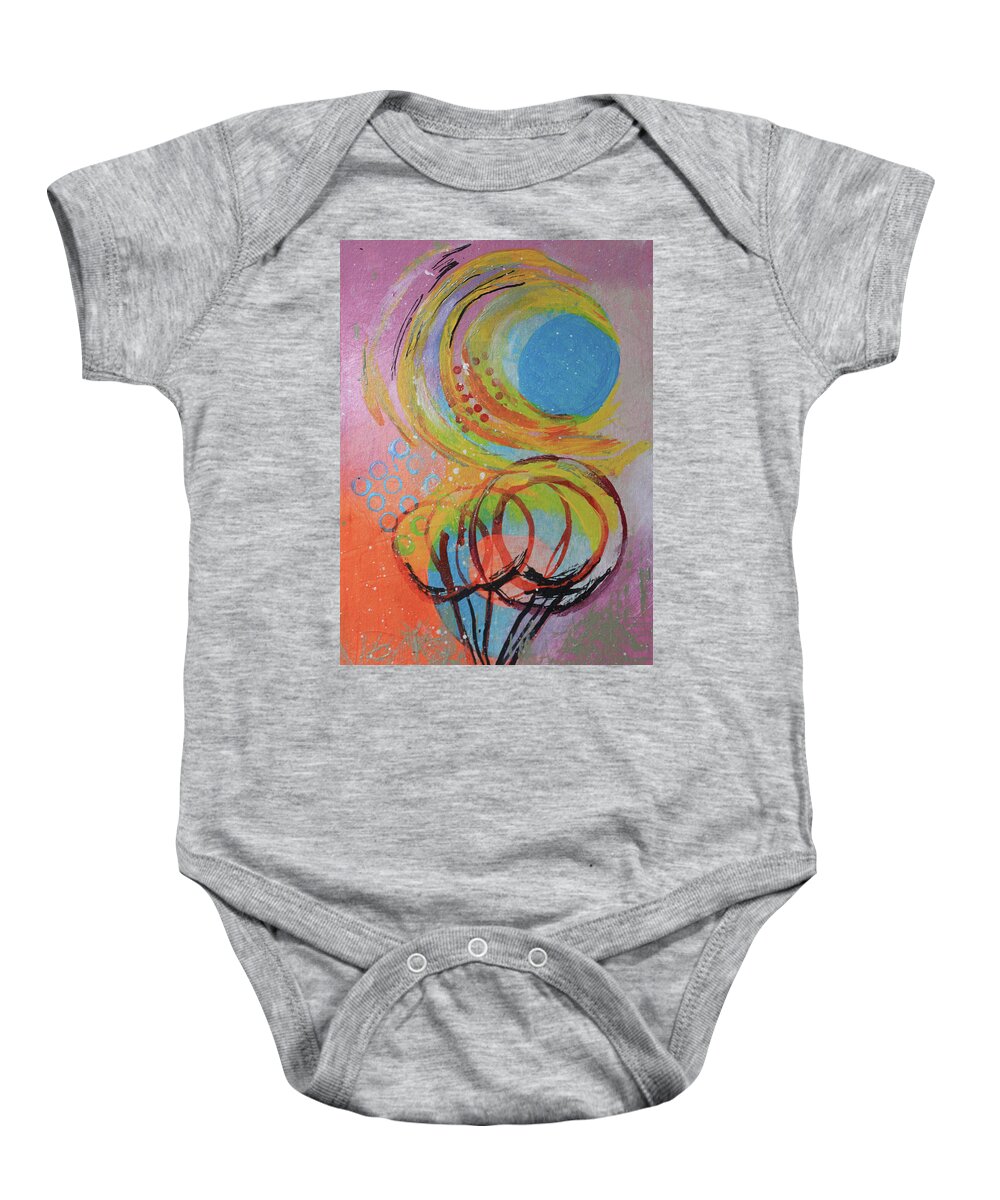 Bright Baby Onesie featuring the mixed media A Sunny Day by April Burton