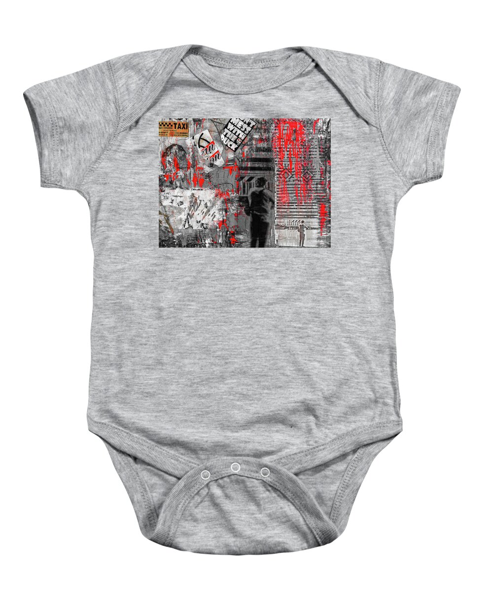 Collage Baby Onesie featuring the digital art A tourist in Italy by Gabi Hampe