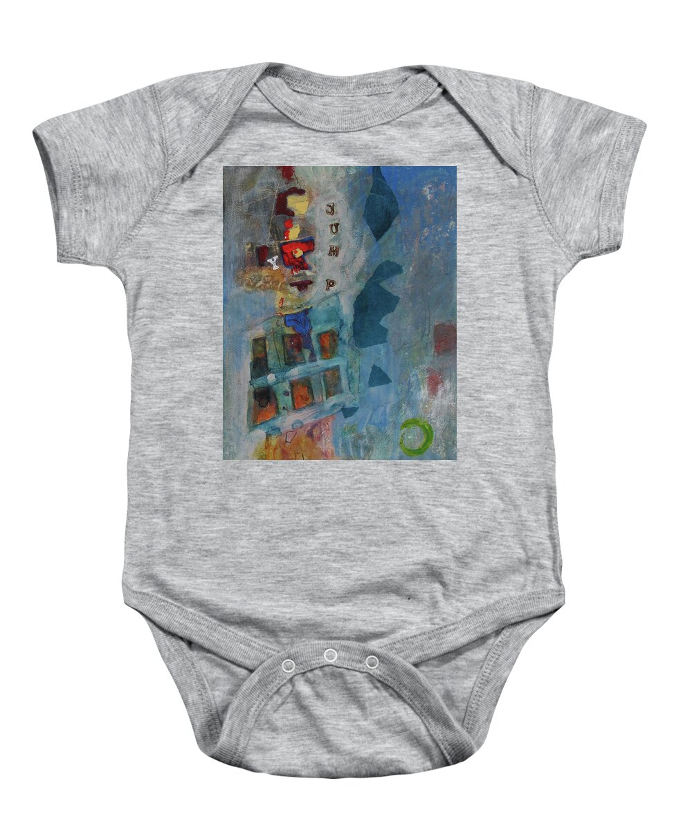 Blue Baby Onesie featuring the painting A Way Out by Carole Johnson