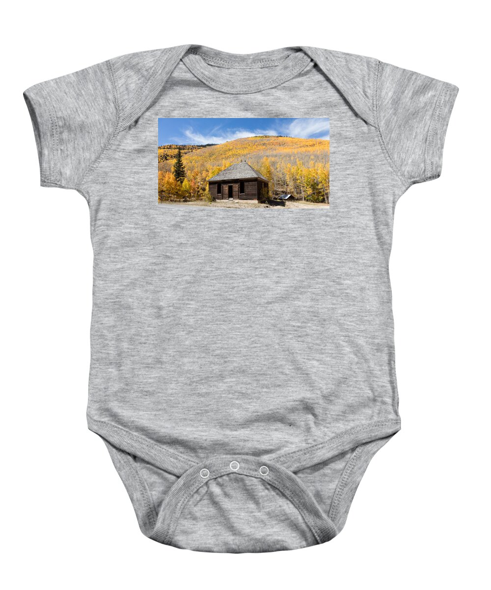 Carol M. Highsmith Baby Onesie featuring the photograph Abandoned cabin near the old mining town of Ironton by Carol M Highsmith