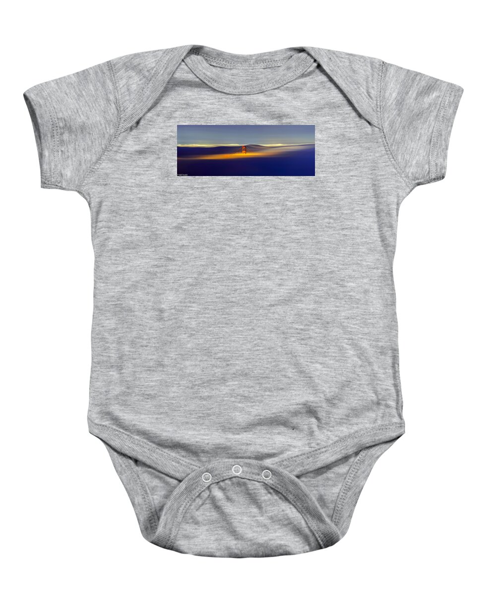Golden Gate Bridge Baby Onesie featuring the photograph Above the Fog II by Mike Ronnebeck
