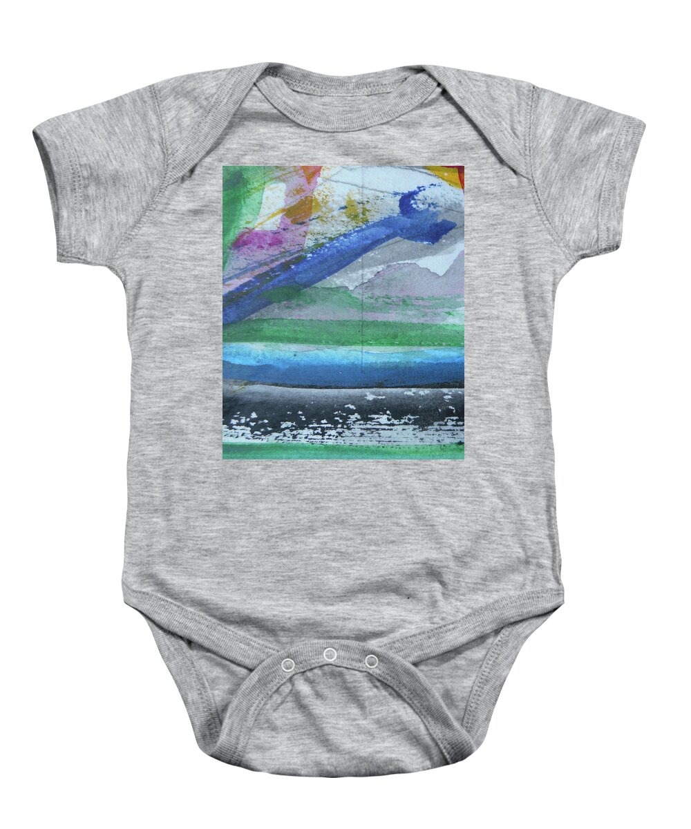 Katerina Stamatelos Baby Onesie featuring the painting Abstract-18 by Katerina Stamatelos