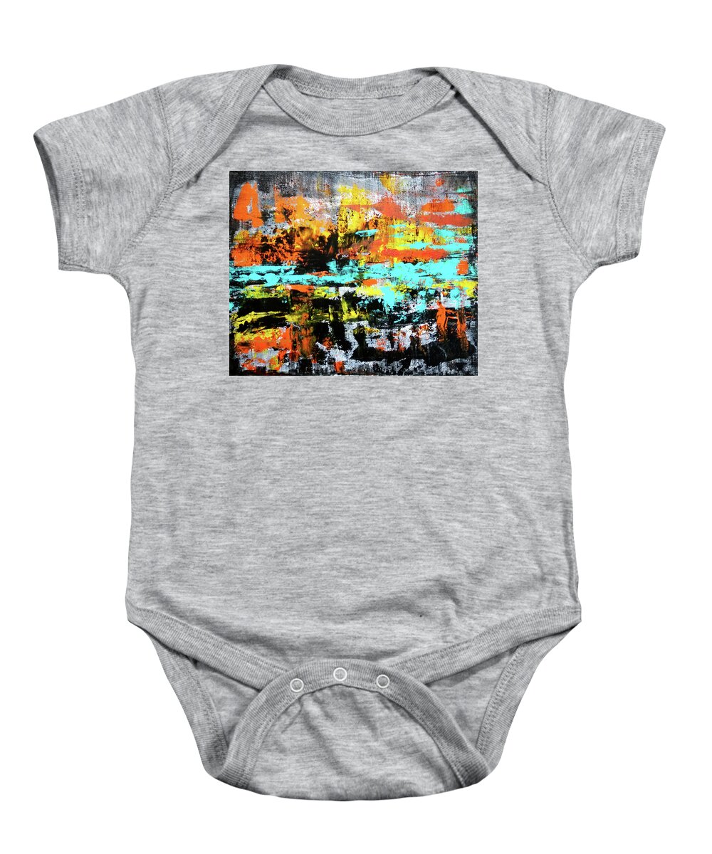 Abstract Art Baby Onesie featuring the painting Abstract by Asha Sudhaker Shenoy