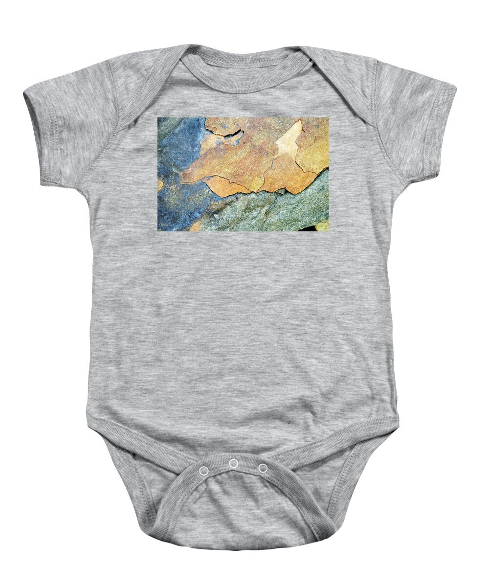 Abstract Rock Baby Onesie featuring the photograph Abstract Rock by Christina Rollo