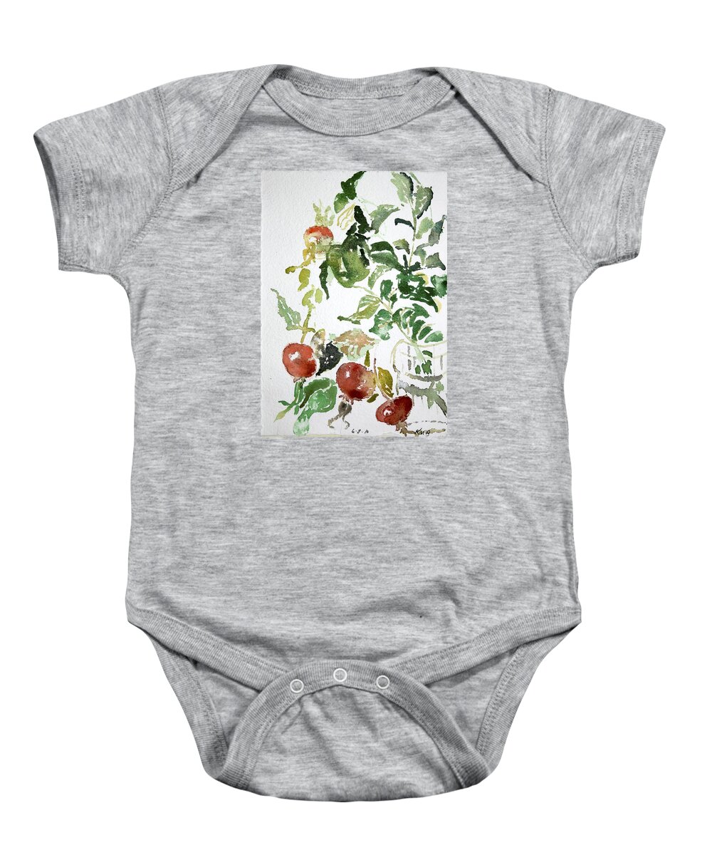  Baby Onesie featuring the painting Abstract Vegetables by Kathleen Barnes