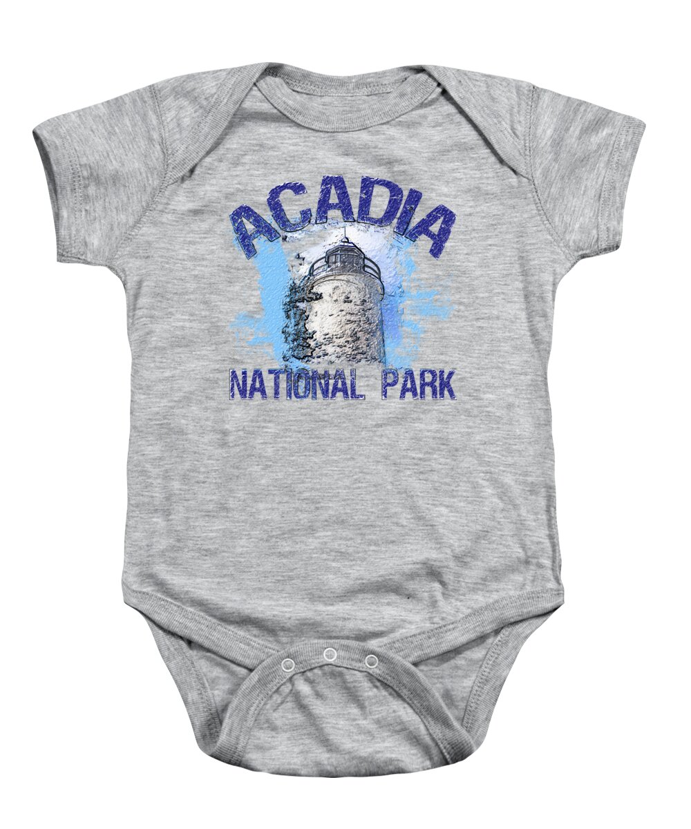 Acadia National Park Baby Onesie featuring the digital art Acadia National Park by David G Paul