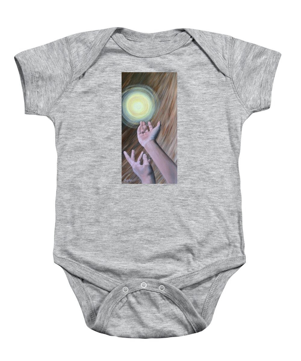 Hands Baby Onesie featuring the painting Acceptance by Melissa Joyfully