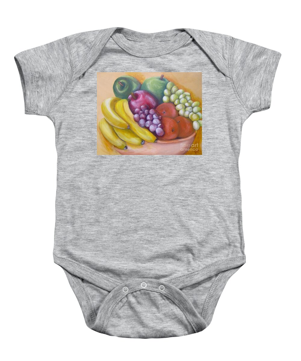 Fruit Baby Onesie featuring the painting Affluent by Saundra Johnson