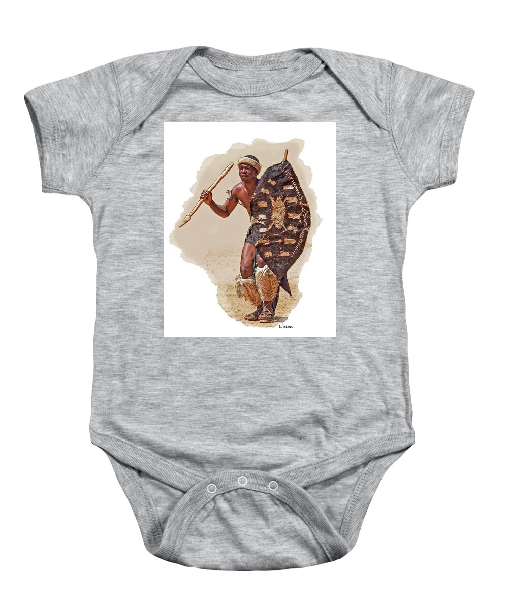 African Tribal Traditions Baby Onesie featuring the digital art African Tribal Traditions 1 by Larry Linton