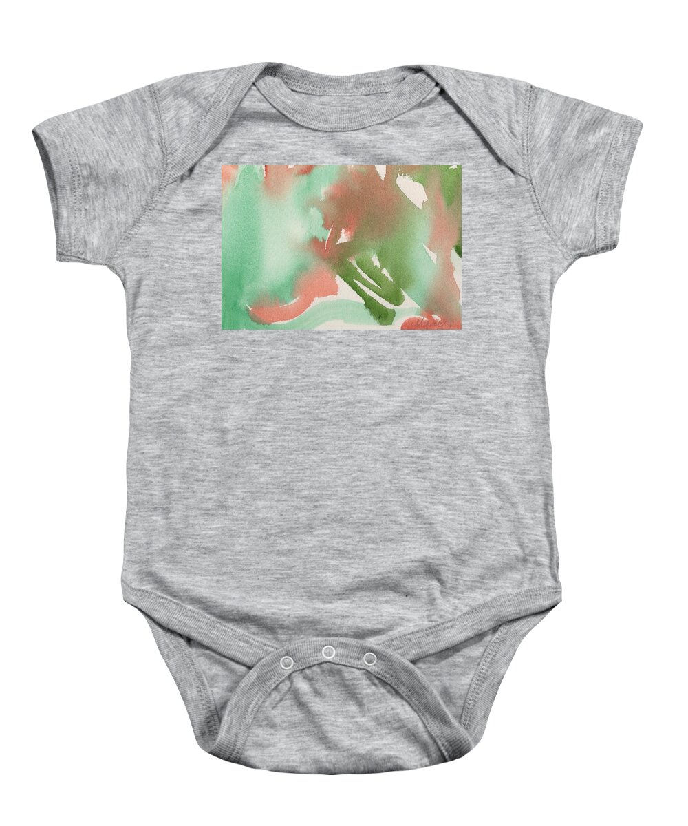 Green Baby Onesie featuring the painting After the Rain by Marcy Brennan