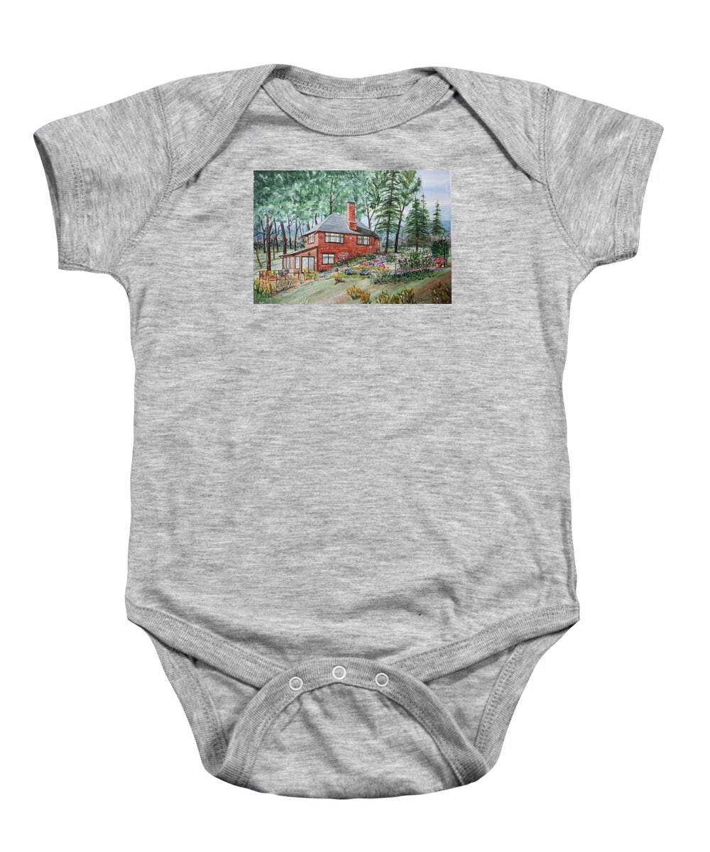 House Baby Onesie featuring the painting Agawam Home by Joseph Burger