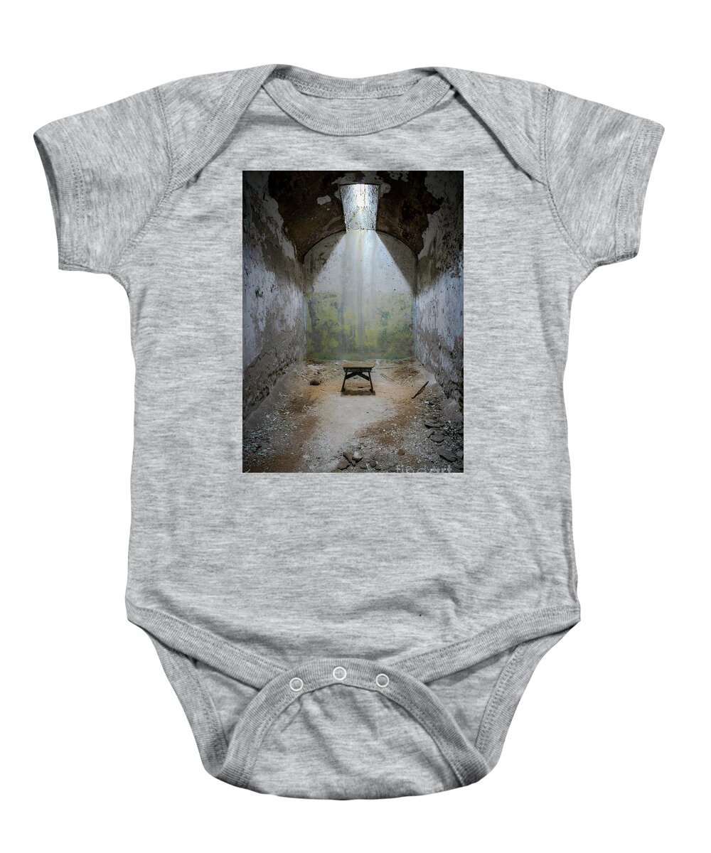Alone Baby Onesie featuring the photograph Alone in the Light by Amy Sorvillo