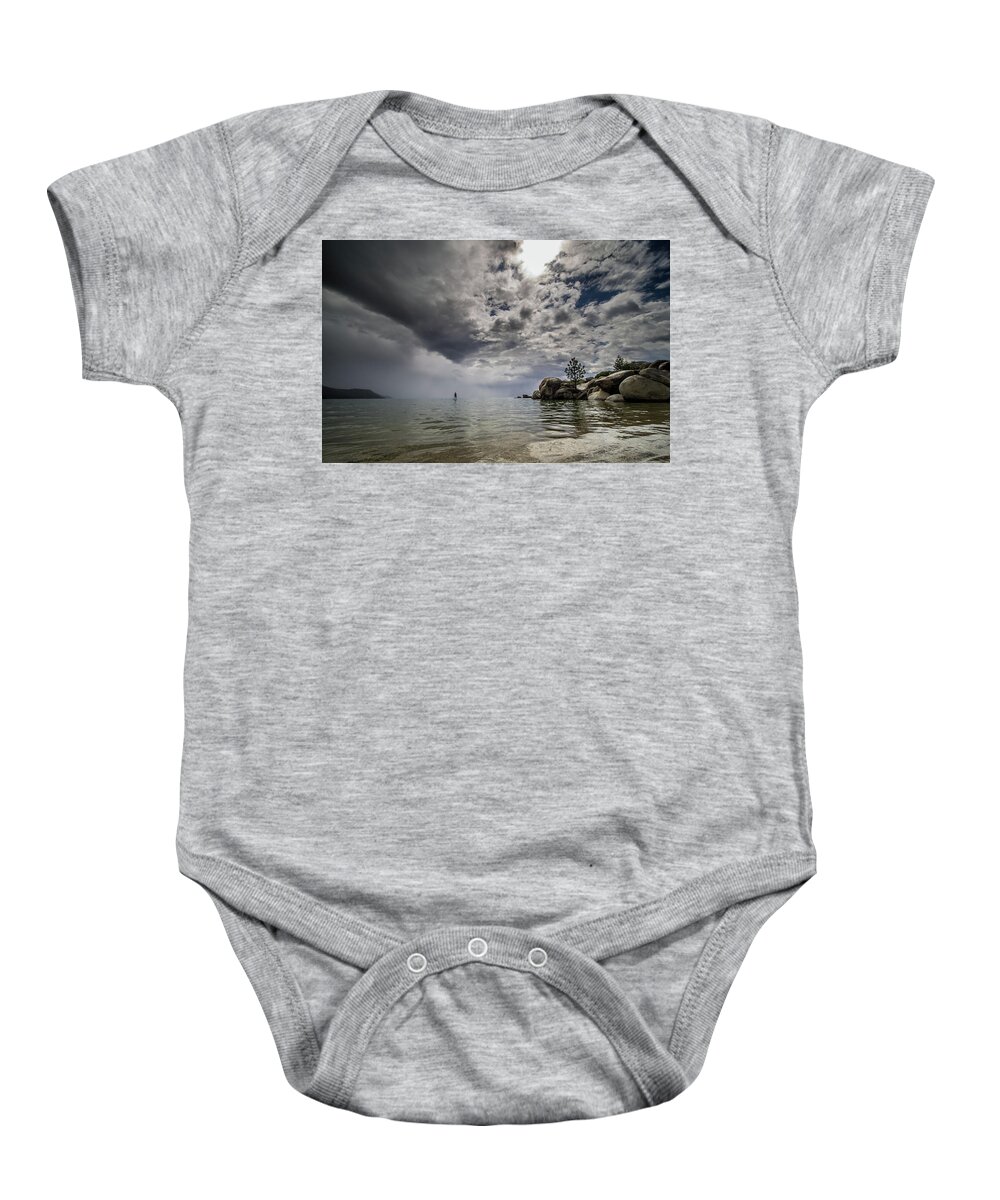 Lake Baby Onesie featuring the photograph Alone on the Lake by Martin Gollery
