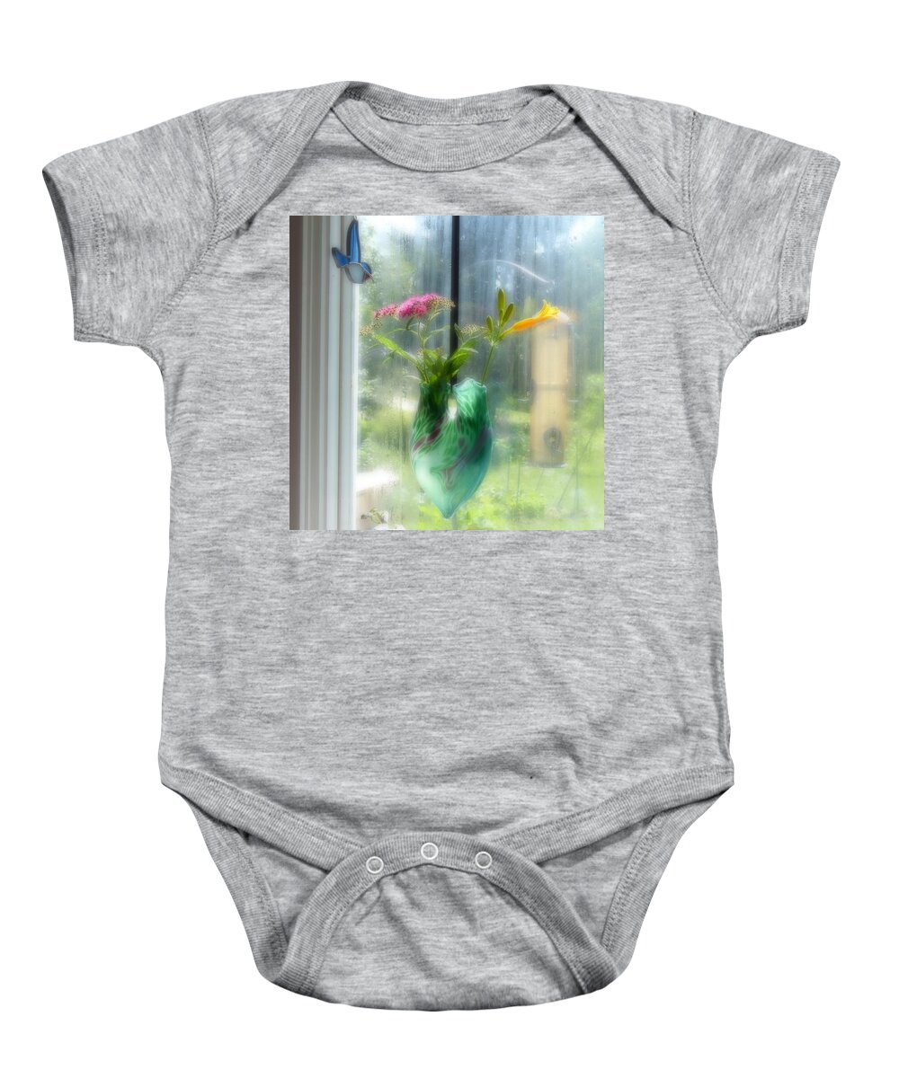 Glass Vase Baby Onesie featuring the photograph Good Morning #1 by Rosanne Licciardi