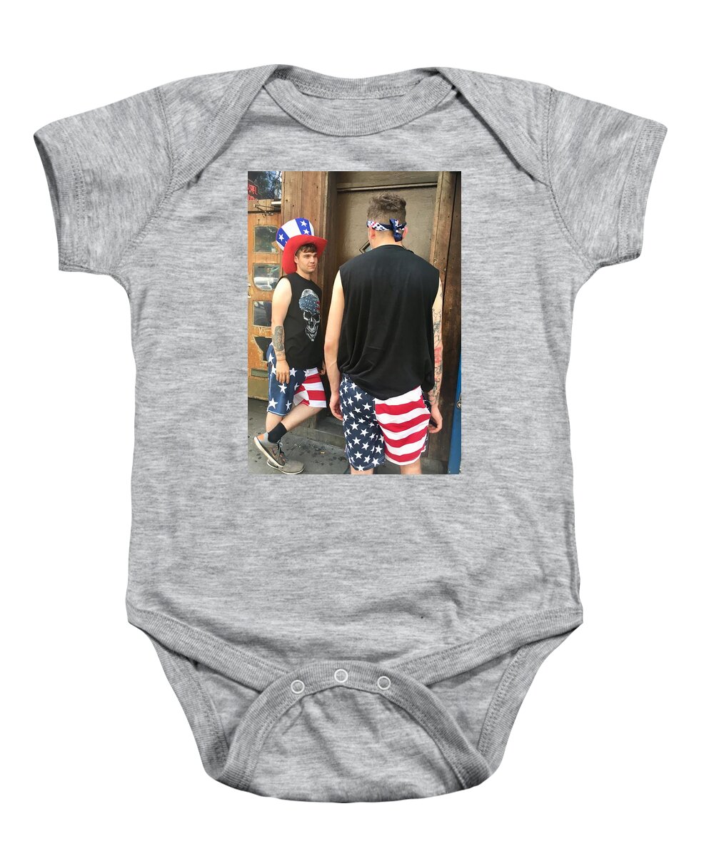 Patriotic Baby Onesie featuring the photograph American Boy by Joan Reese