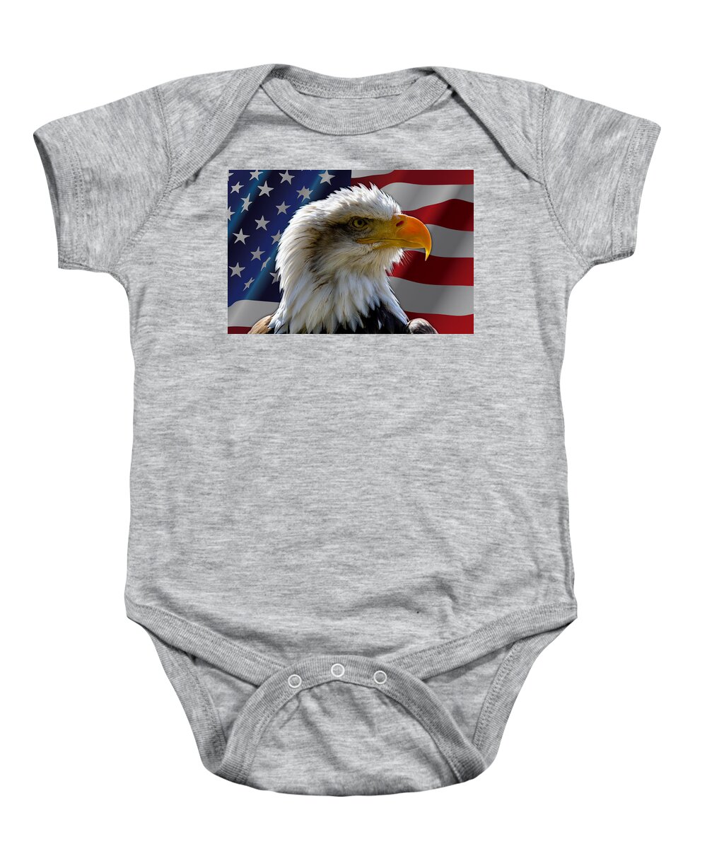 Stars And Stripes Baby Onesie featuring the photograph America by Andy Myatt