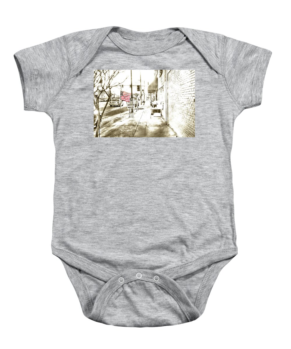 Sharon Popek Baby Onesie featuring the photograph American Used Books by Sharon Popek
