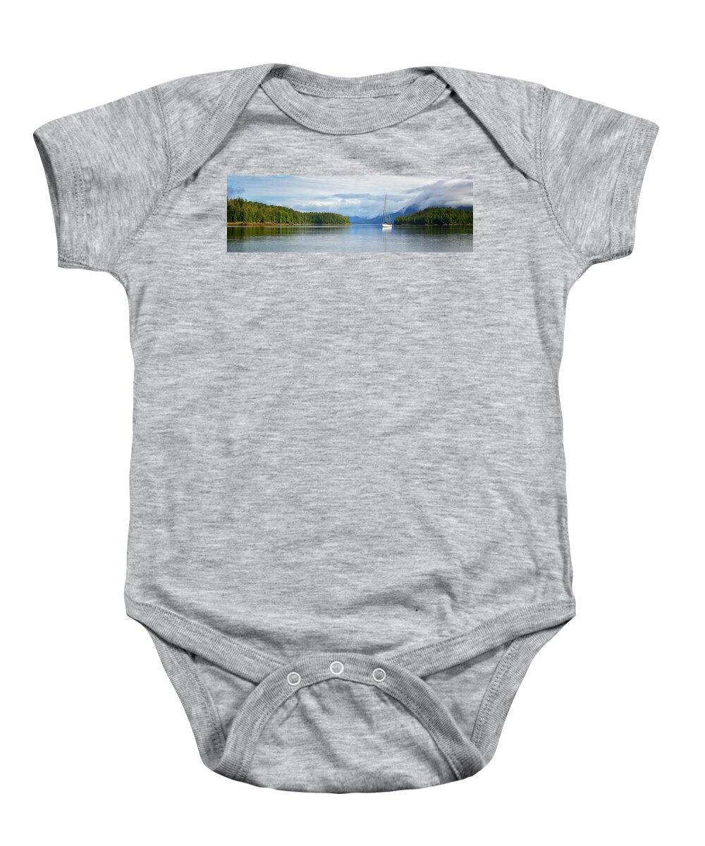 Landscape Baby Onesie featuring the photograph Anchored in the Bay by Claudio Bacinello