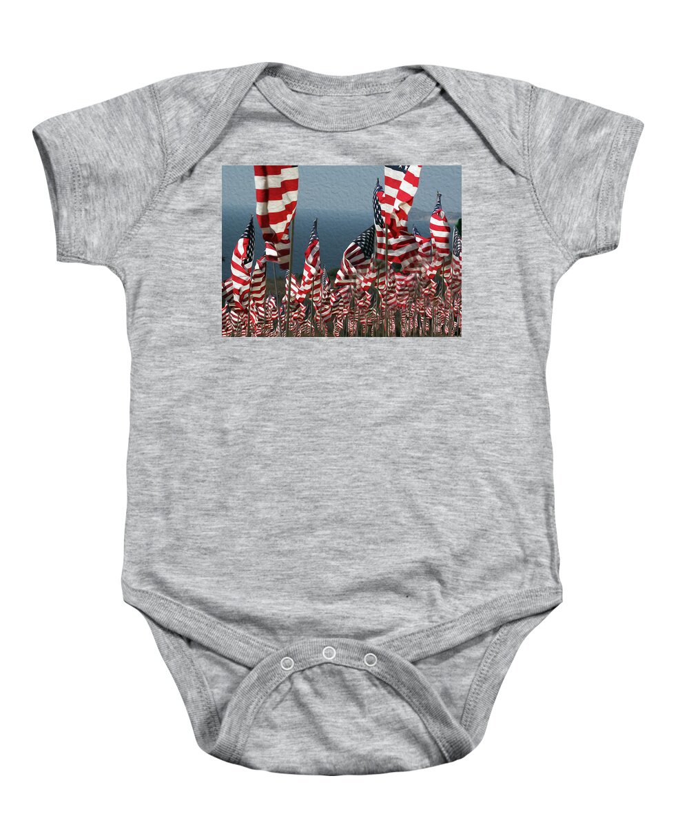 Flag Baby Onesie featuring the photograph And Crown Thy Good by Joe Schofield