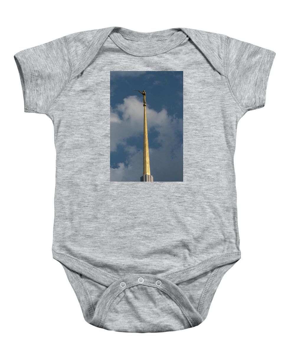 Architecture Baby Onesie featuring the photograph Angel Gabriel in the sky by Brian Green