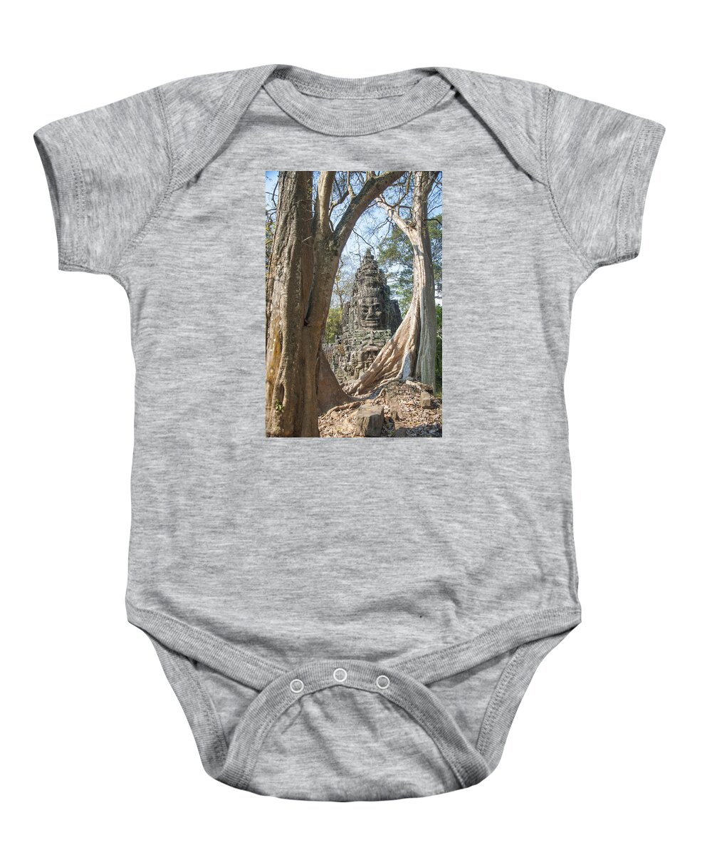 Angkor Wat Baby Onesie featuring the photograph Angkor Thom South Gate by Rob Hemphill