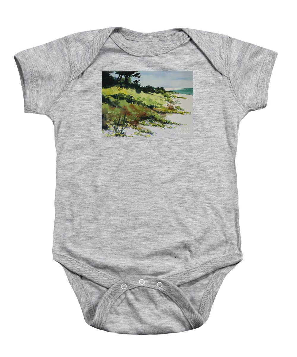 Beach Baby Onesie featuring the painting Anna Marie Island by Elizabeth Carr