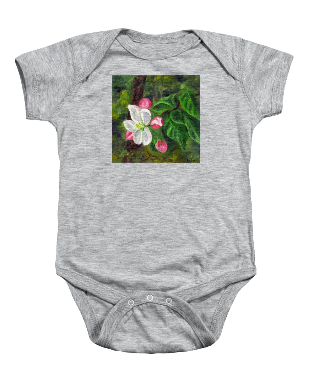 Apple Baby Onesie featuring the painting Apple Blossoms by FT McKinstry