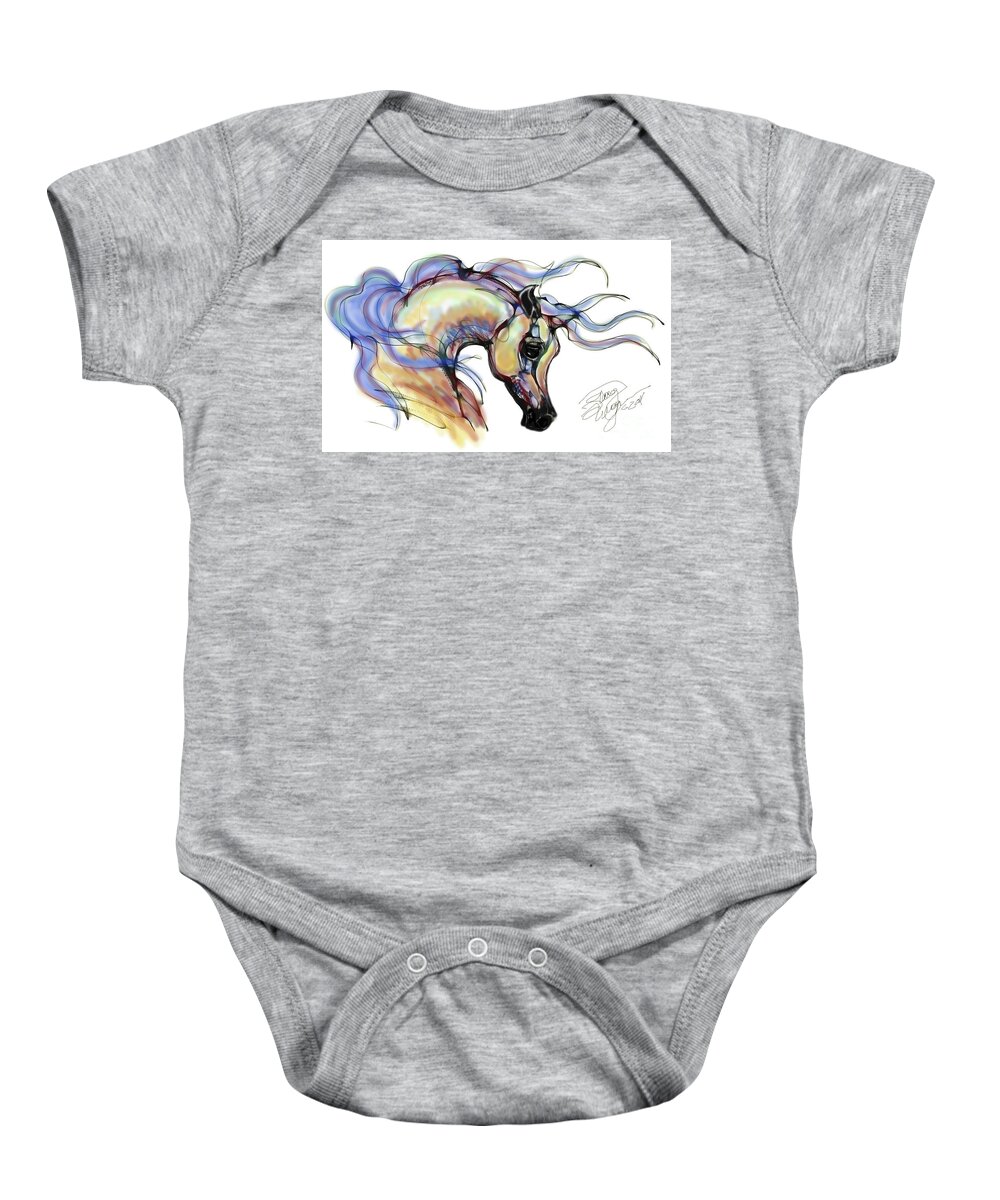 Contemporary Baby Onesie featuring the digital art Arabian Mare by Stacey Mayer