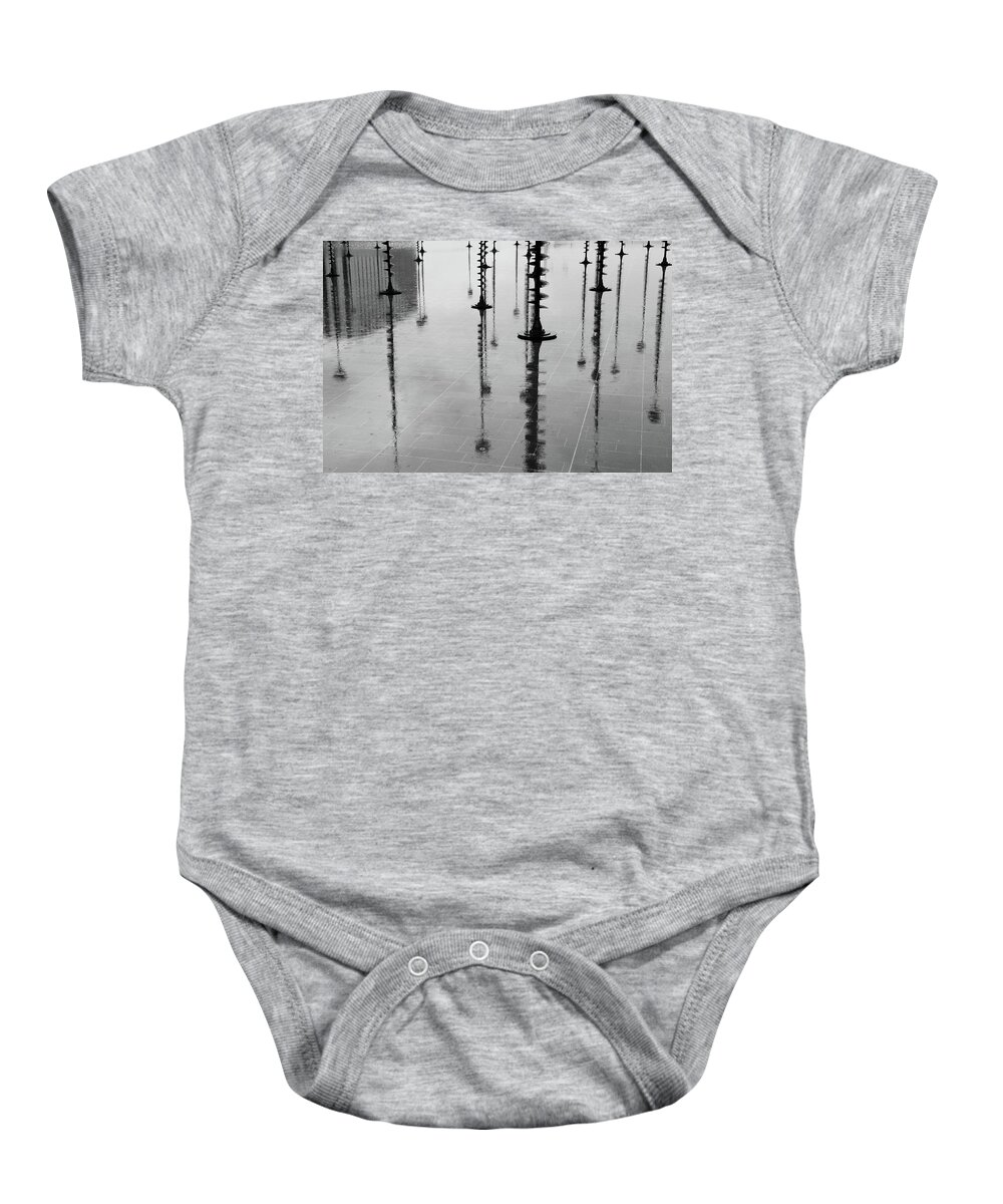 Helen Northcott Baby Onesie featuring the photograph Arbres Lumineux in the Rain Paris by Helen Jackson