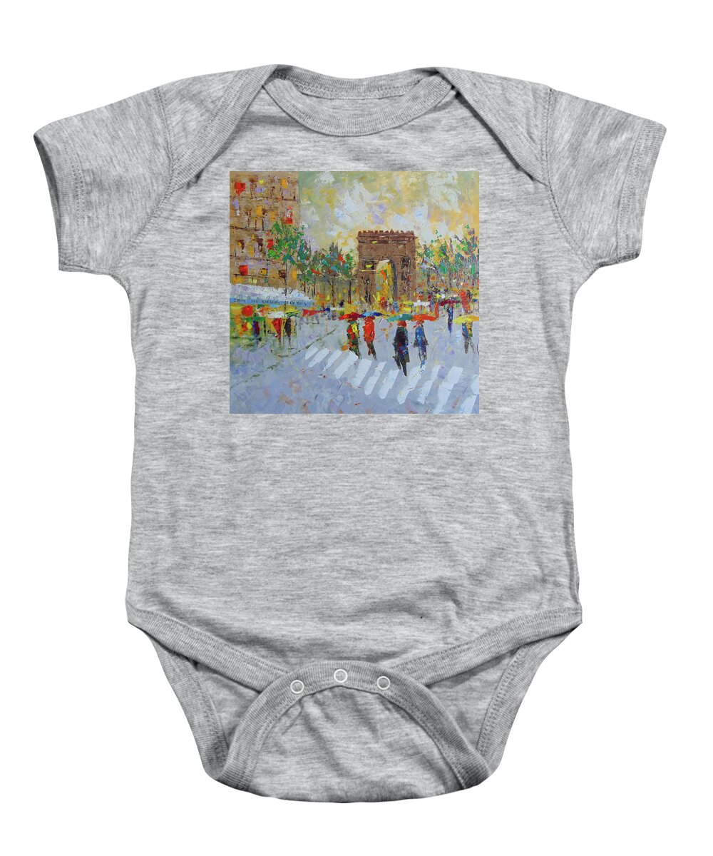 Frederic Payet. Baby Onesie featuring the painting Arc de Triomphe by Frederic Payet