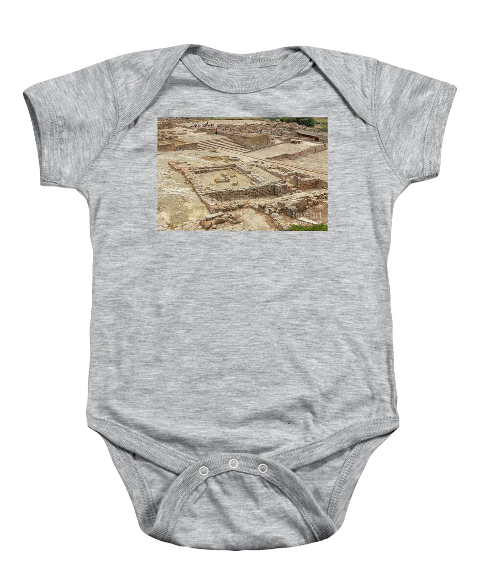 Ancient Baby Onesie featuring the photograph Archeological site of Phaistos in Crete by Patricia Hofmeester