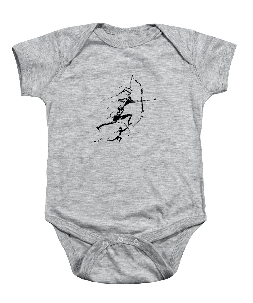 Levantine Art Baby Onesie featuring the digital art Archers of Remigia Cave by Asok Mukhopadhyay