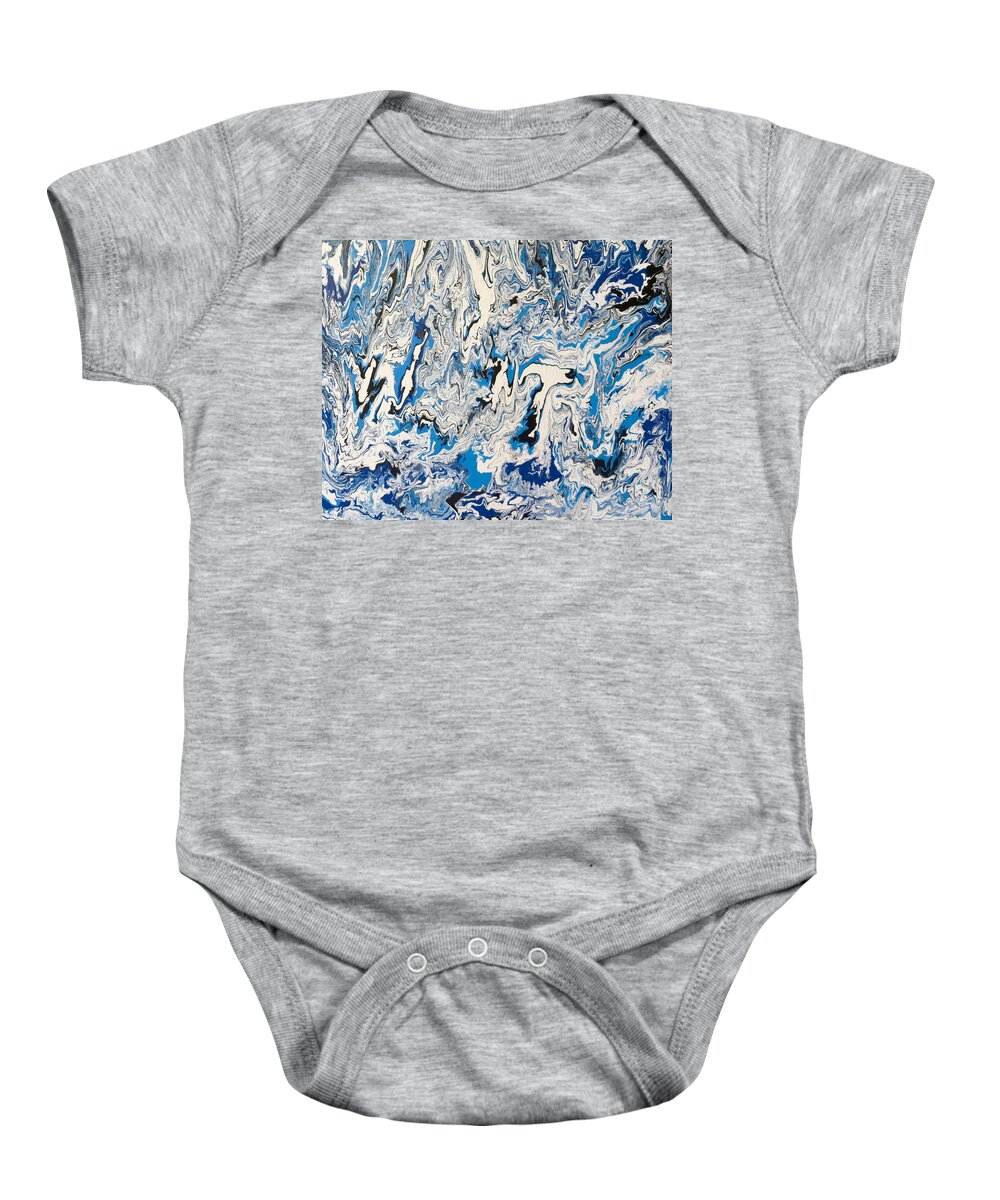 Abstract Baby Onesie featuring the painting Arctic Frenzy by Teresa Wing