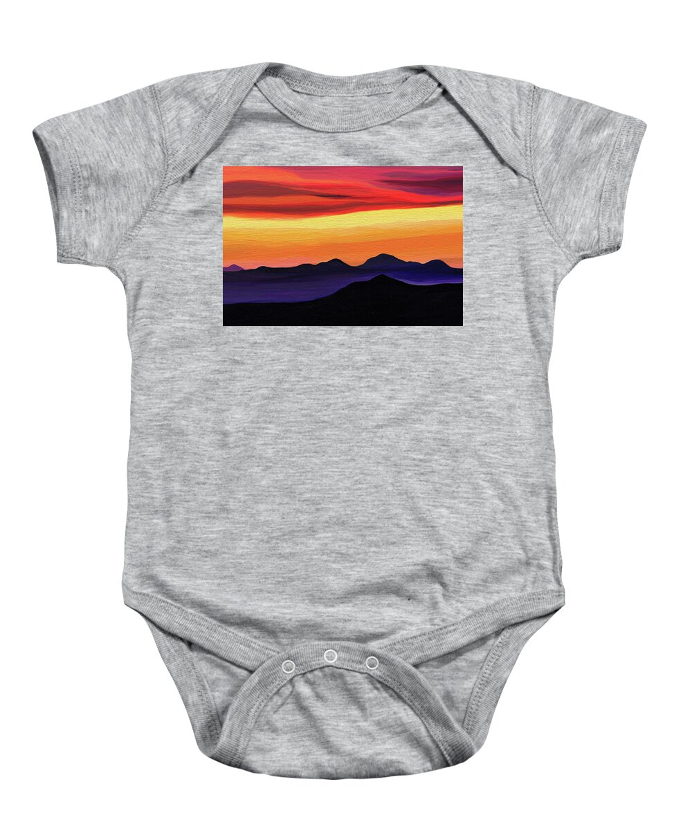 Arizona Baby Onesie featuring the painting Arizona Sunset by DiDesigns Graphics