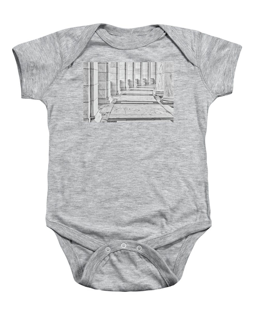 Arlington Amphitheater Baby Onesie featuring the photograph Arlington Amphitheater Arches And Columns II by Susan Candelario