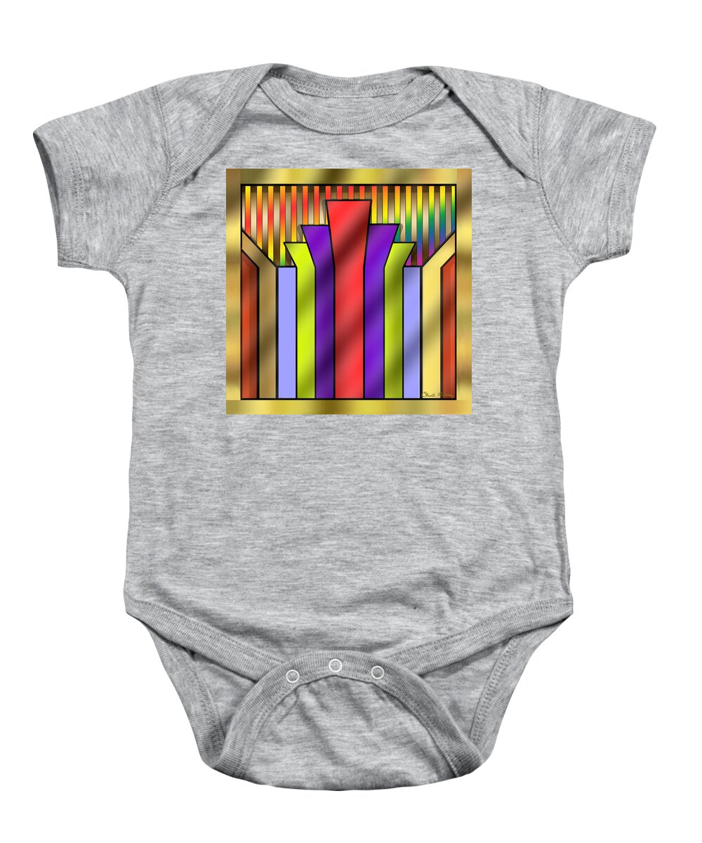 Art Deco 16 A - Chuck Staley Baby Onesie featuring the digital art Art Deco 16 A by Chuck Staley