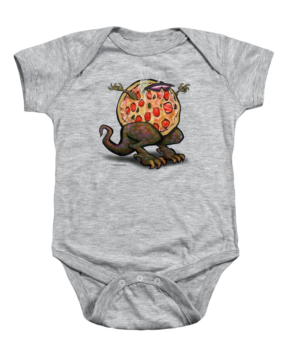 Pizza Baby Onesie featuring the digital art Pizza Zilla by Kevin Middleton