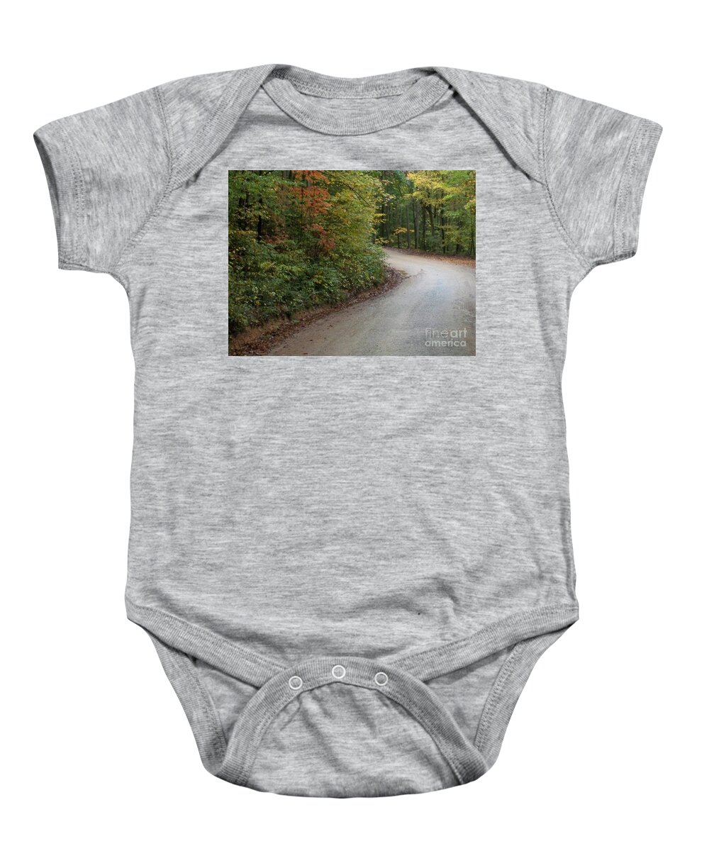 Road Baby Onesie featuring the photograph As The Road Turns by Aet By G-Sheeff