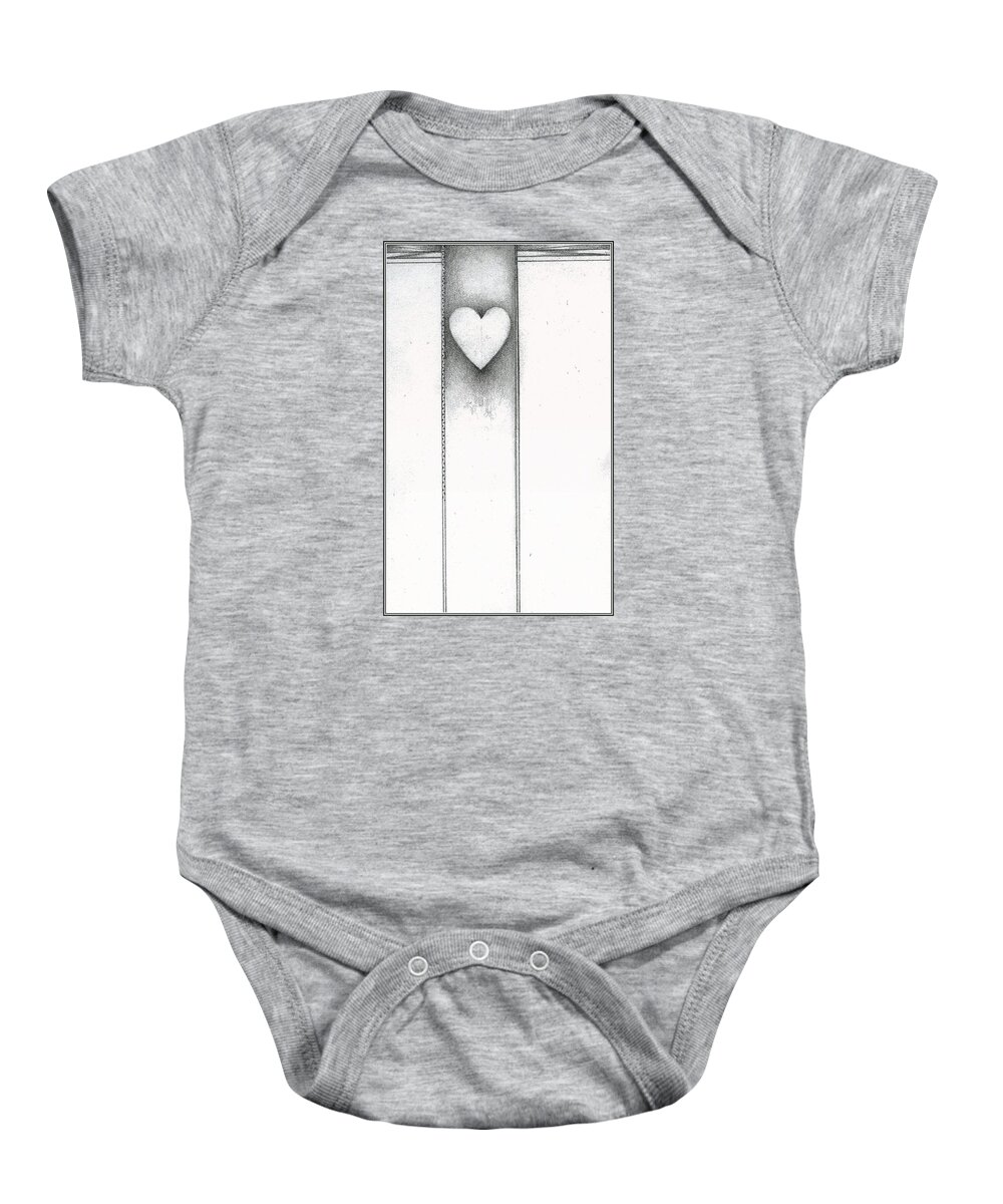  Baby Onesie featuring the drawing Ascending Heart by James Lanigan Thompson MFA