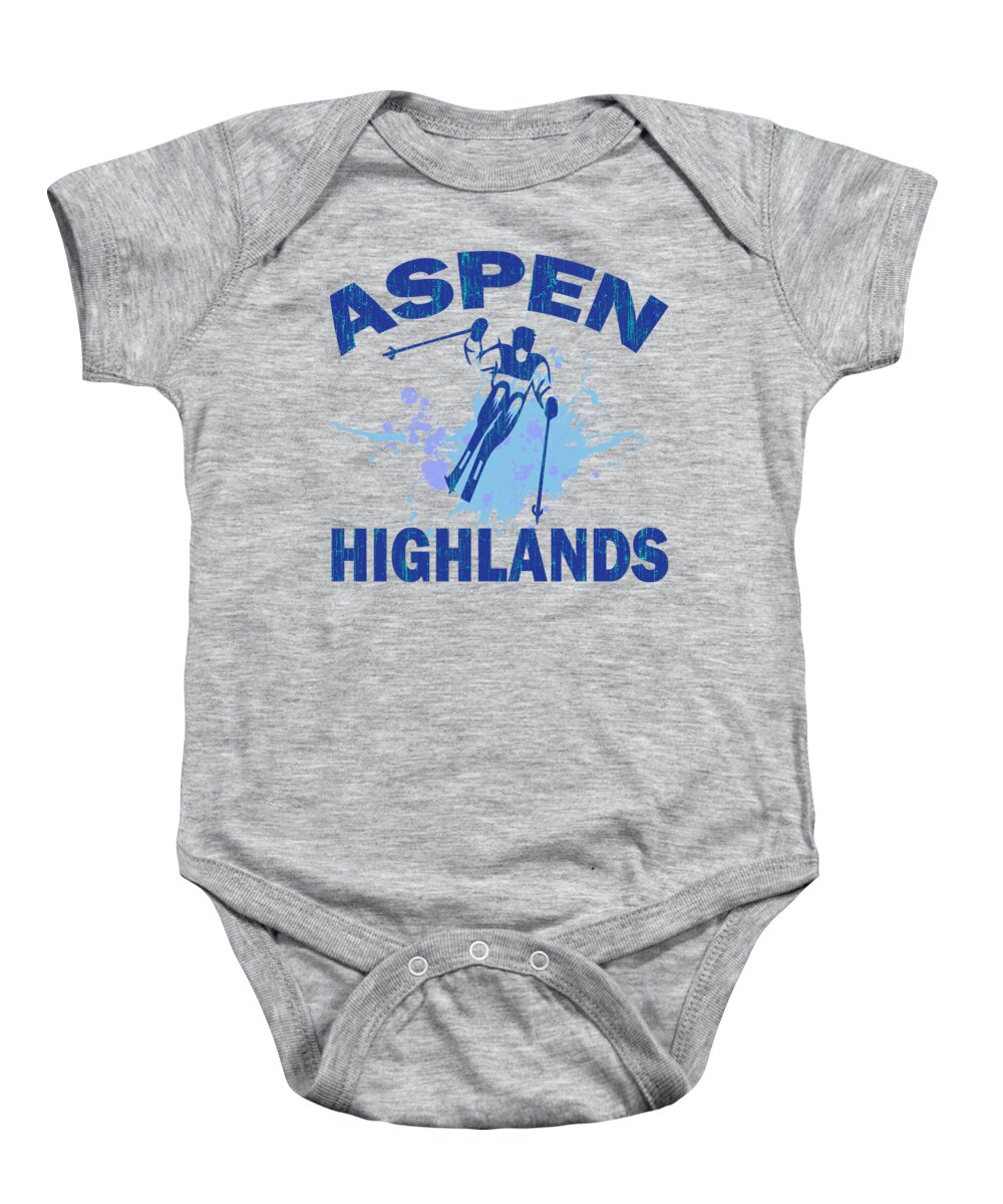 Aspen Baby Onesie featuring the digital art Aspen Highlands by David G Paul