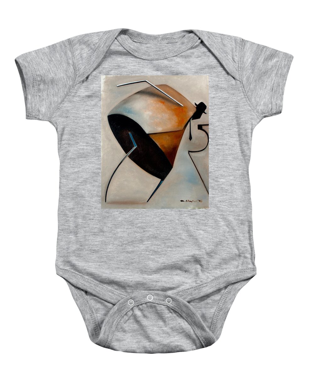 Jazz Baby Onesie featuring the painting Assemblage / Swing by Martel Chapman