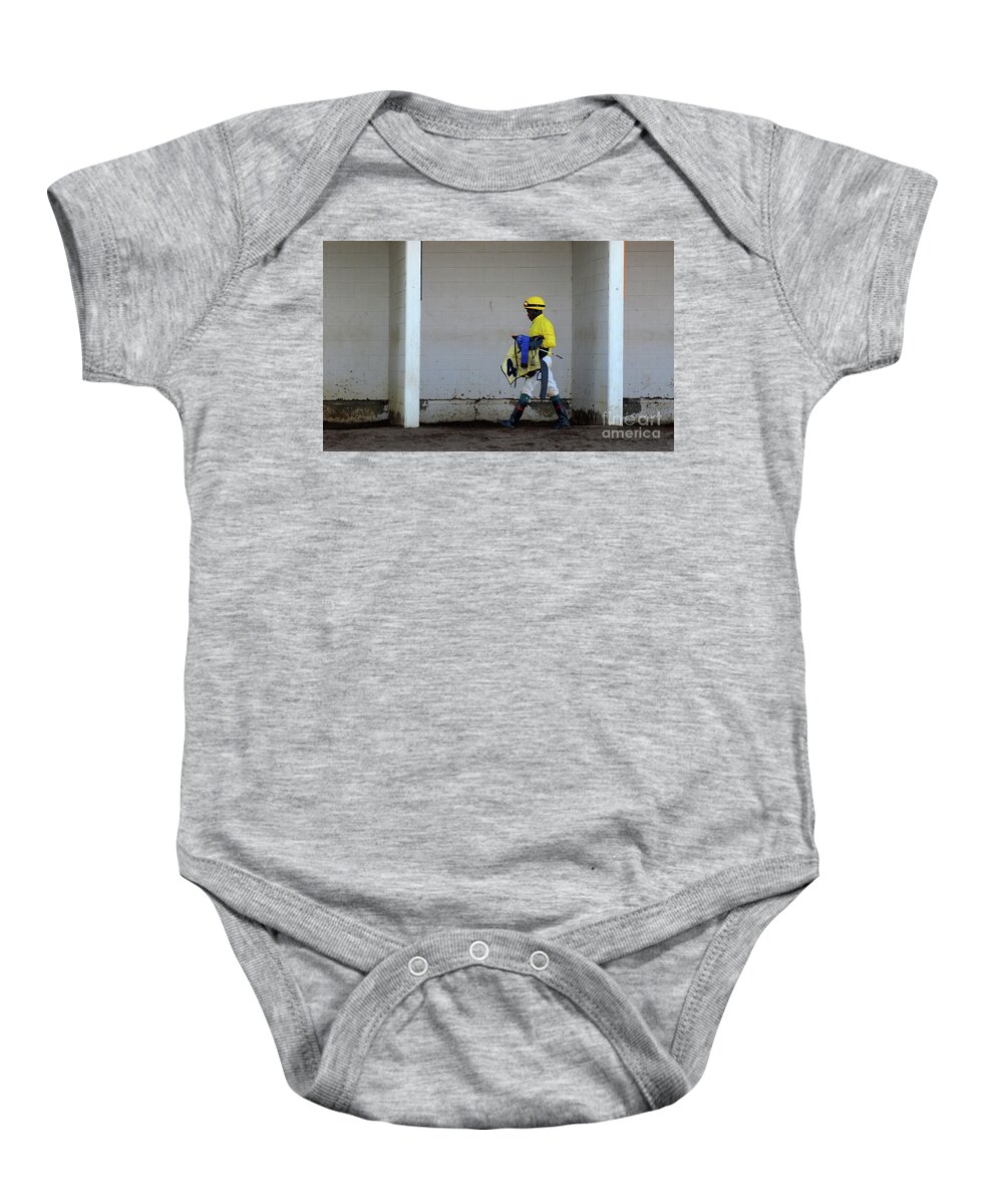 Race Baby Onesie featuring the photograph At The Racetrack 6 by Bob Christopher
