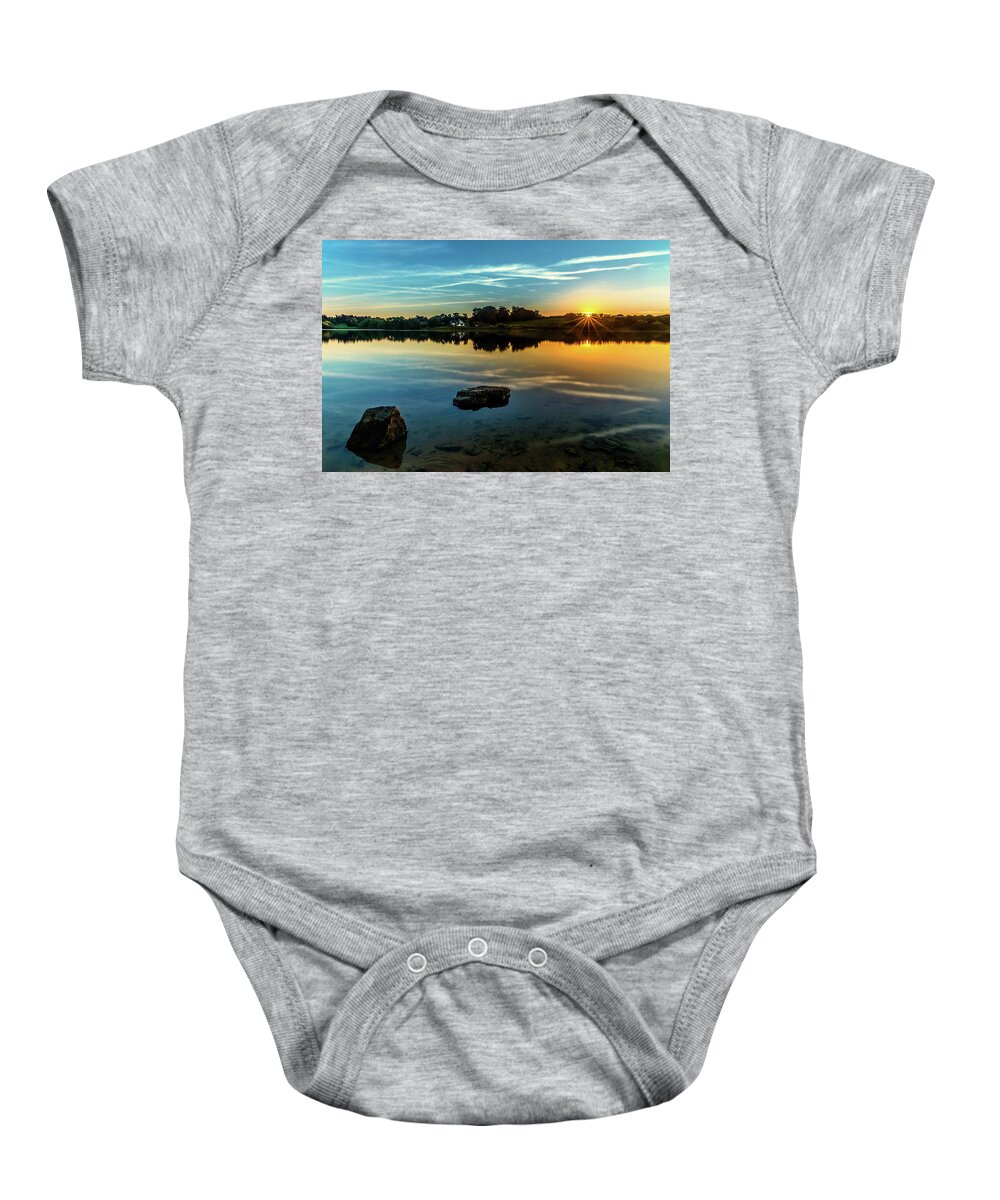 Sunset Baby Onesie featuring the photograph August Sunset by Nick Bywater